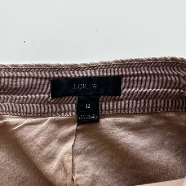 J. Crew beige khaki cotton Lace up midi skirt safari size 12 - Image 3