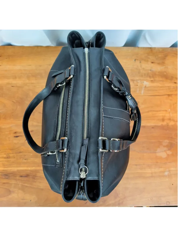 Coach 5138 Black Leather Large Tote Purse - Image 7