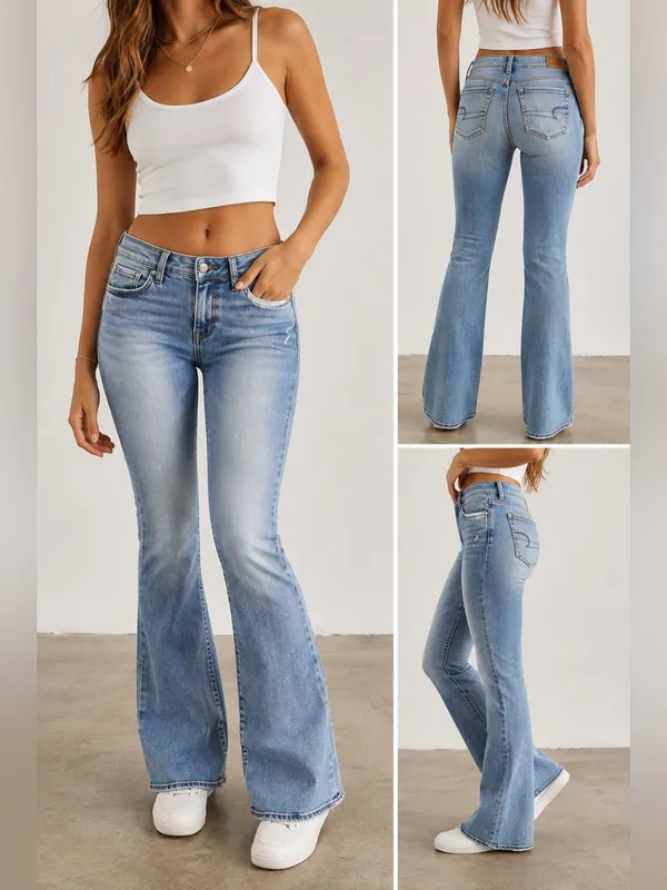 American Eagle Kick Boot Stretch X Jeans Women’s 0 Regular Light Wash - Image 2