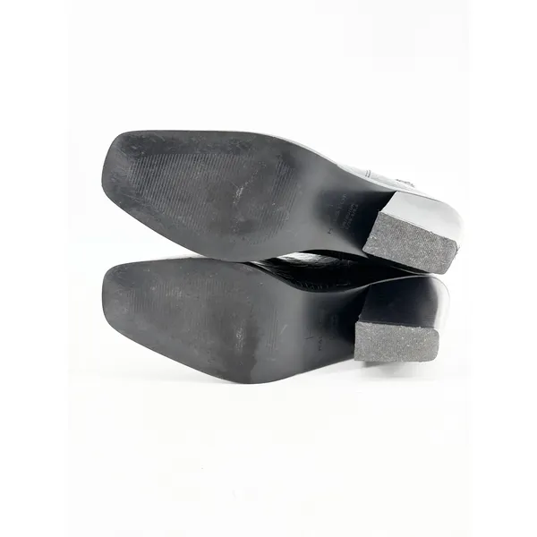 Halston Womens Black Croc Embossed Square Toe Block‎ Heel Chelsea Boots Size 8 - Image 8