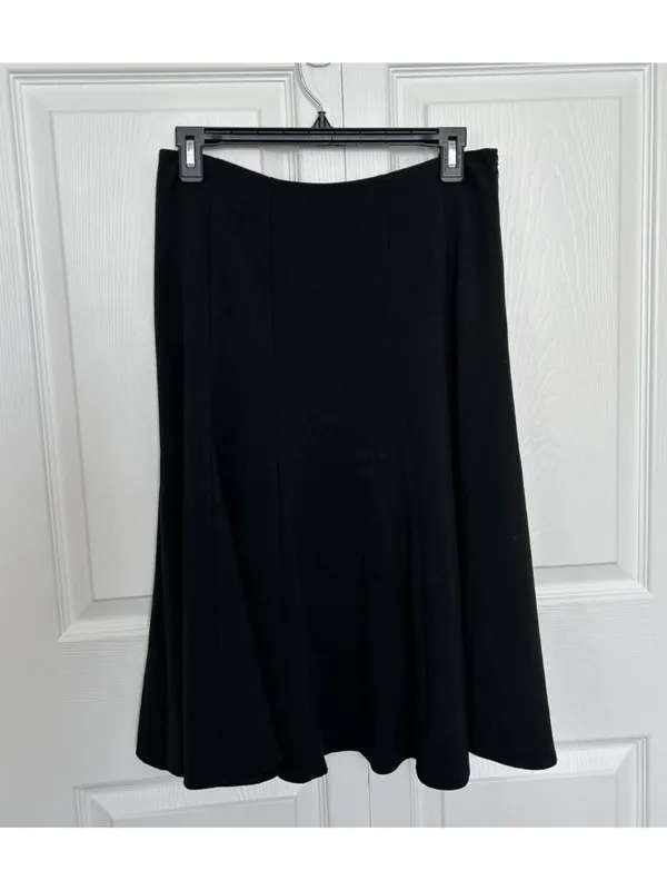 Dressbarn Flared Swing Skirt Knee Length Black Size 6 - Image 2