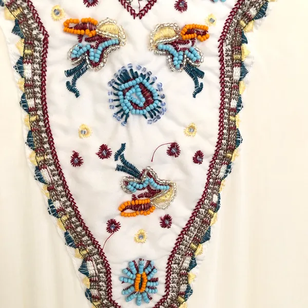 PPLA 🛍️ Beaded embroidered Boho Tunic/dress bell sleeves M - Image 8
