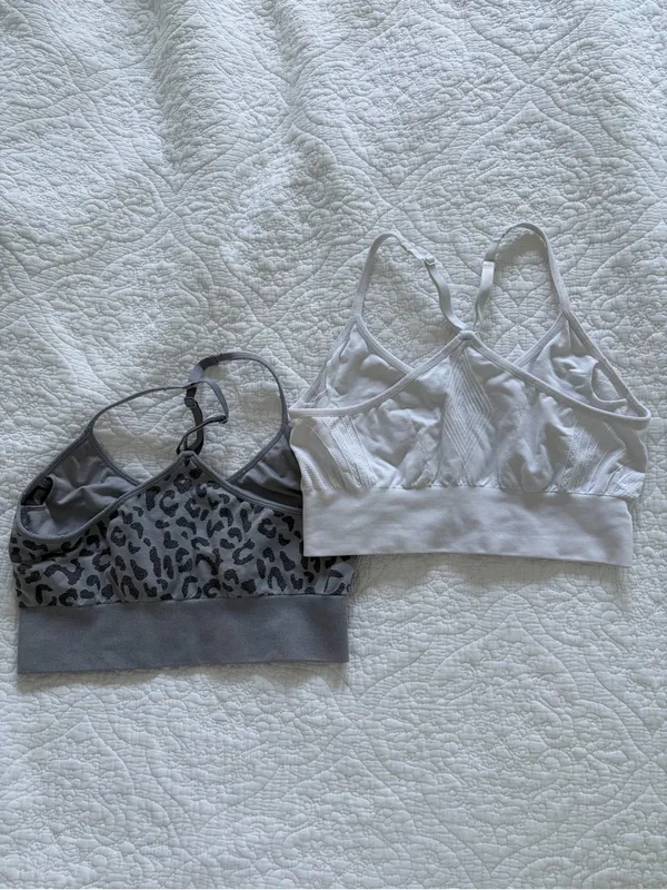 Everyday Bralette sports bra - White and Gray Leopard - Image 2
