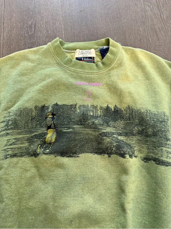Vintage Lonely Ghost Text Me When You Get Home Cypress Links Crewneck - Image 2