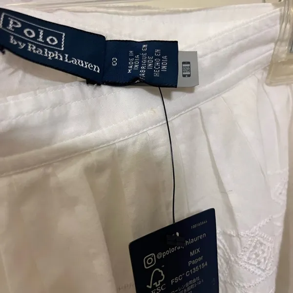NWT POLO RALPH LAUREN Women’s Eyelet Cotton Mini Skirt White 8 - Image 9