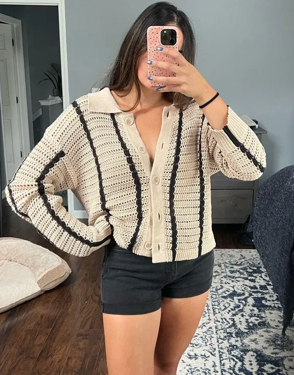 Elan Button-Up Knit Sweater - Image 7