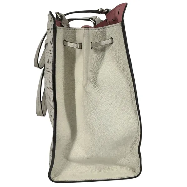 Kate Spade Leather Hayes Perf Tote Bag Bright White‎ / Bright Carnation Pink - Image 7