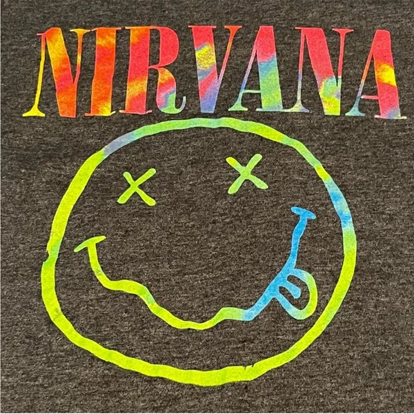 Nirvana Womens Size Small Grey Gray Short Sleeve Shirt Kurt‎ Cobain Grunge 90s - Image 3