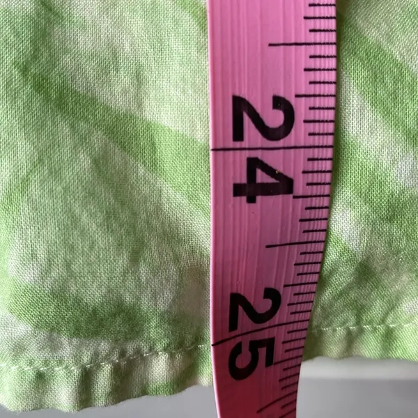 Ralph Lauren Petite Medium 100% cotton green & white long sleeve roll tab blouse - Image 9