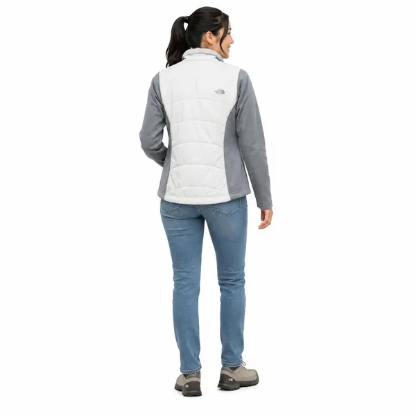 The North Face Quilted Full Zip Jacket Women's Medium White Gray Gorpcore Hiking - Image 2