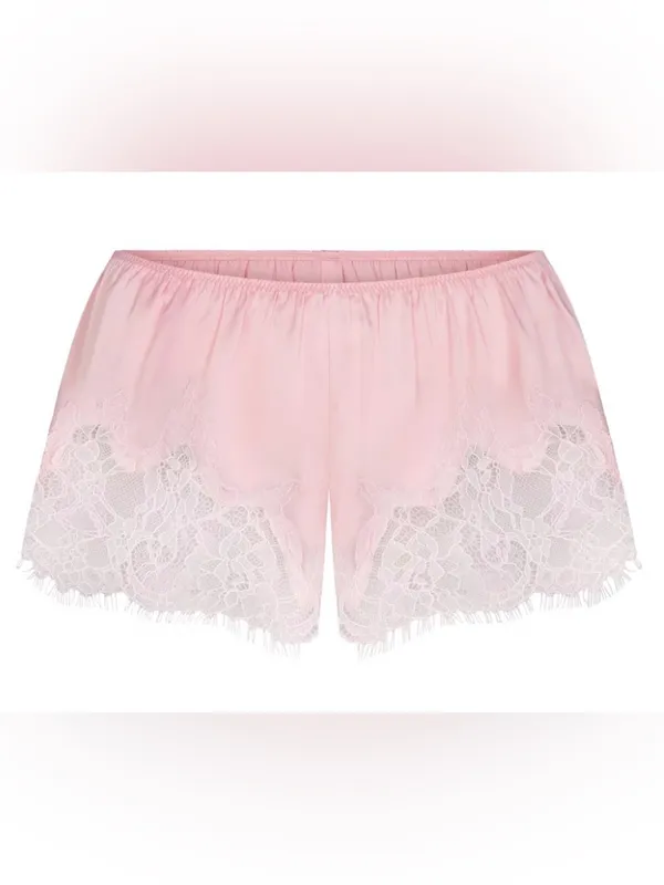 Skims SILK Lace Trim Sleep Shorts Peony Tonal Pink Size XS NWT (shorts only) - Image 4