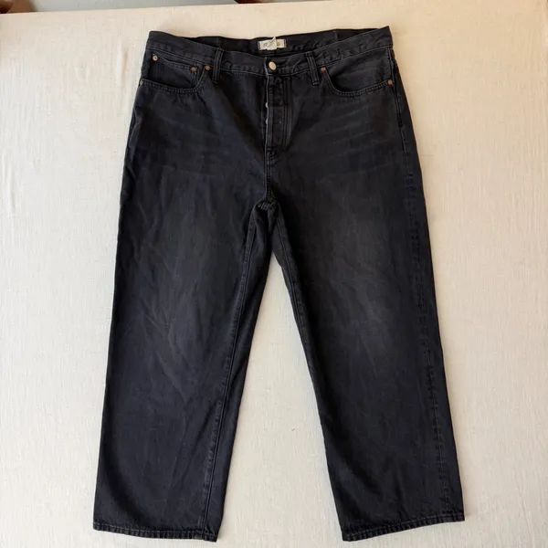 Madewell Low Slung Straight Denim Jeans Womens 33 Faded Black - Image 4