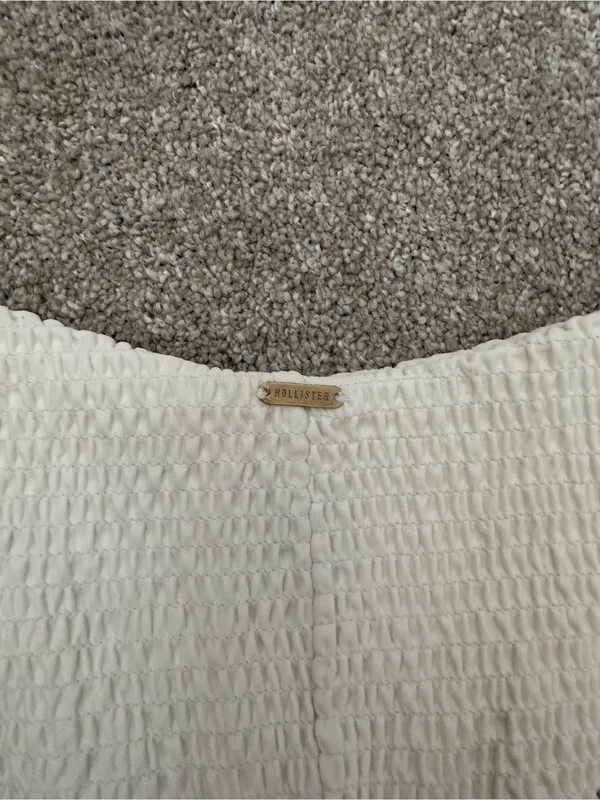 Hollister White/Off White Textured Women's Swim Bottoms - Image 5