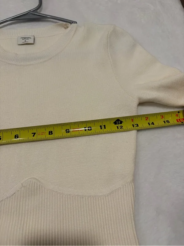 Abercrombie & Fitch Ivory Sweater Knit Corset Bodysuit - Size Medium - Image 5