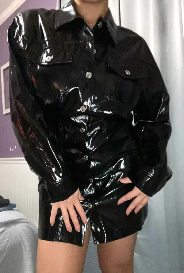 Faux Leather Dress - Image 5