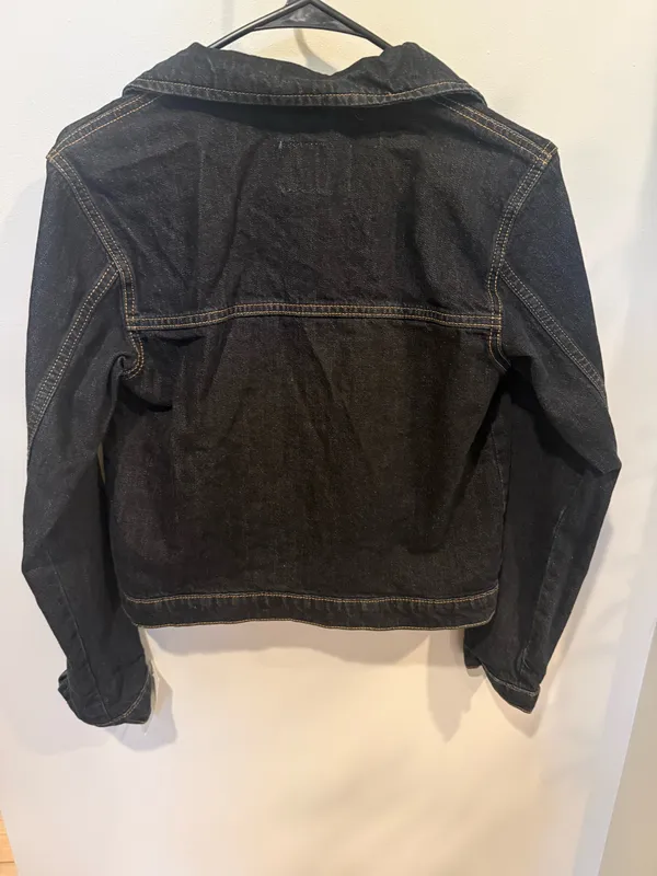 Wild Fable Women's Front Zip-Up Utility Denim Jacket - Dark Wash - Image 2