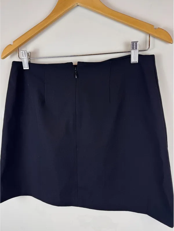 Sunday Best Aritzia Tatiana A-Line Mini Skirt Black Side Slit Size 8 - Image 10