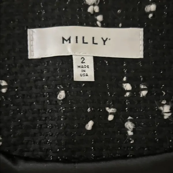Milly Black/White Wool Tweed Fabric Sleeveless Peplum Blouse Top **Size 2** 🌺🌺 - Image 5