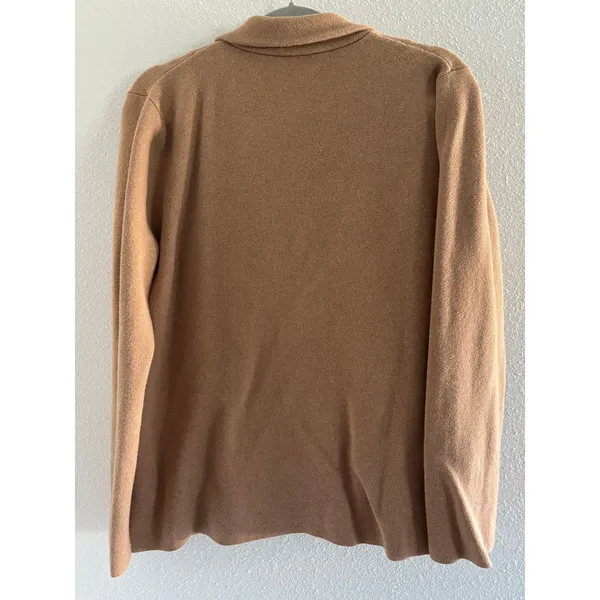 J Crew Womens Large Jacket‎ Beige 100% Cotton Knit Sweater Blazer Career Classic - Image 2