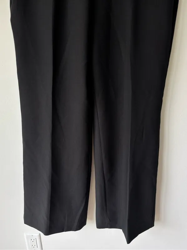 Zara Black High Waisted Wide Leg Trouser Dress Pants Business Professional Work - Image 3