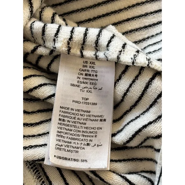Daily Ritual XXL Striped Pullover Sweatshirt Black White Oversized Crew Neck - Image 8