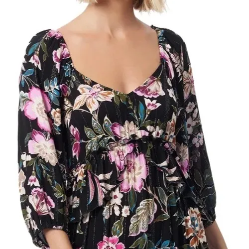 Jessica Simpson Womens Dress Size S Arcadian Bloom Floral Maxi Tiered Festival - Image 7