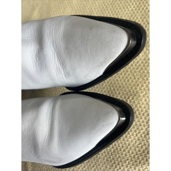 FREE PEOPLE Sz 10 /41 STEVIE MID BOOT IN WHITE Leather - Image 10