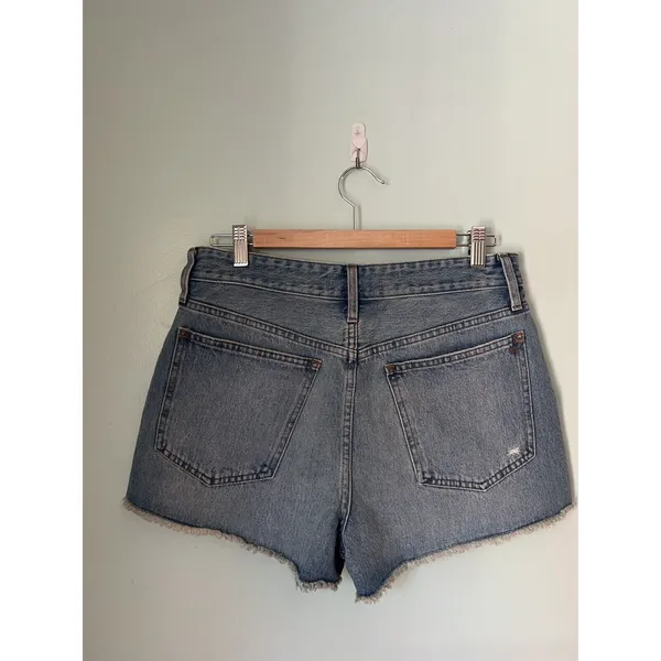 Madewell Shorts Womens Size 28 Blue Distressed Relaxed Short Length‎ Denim - Image 2