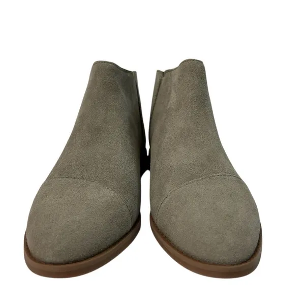TOMS Women's Rylie Ankle Bootie Taupe Gray Natural Suede Size 8‎ Round Toe Zip - Image 8