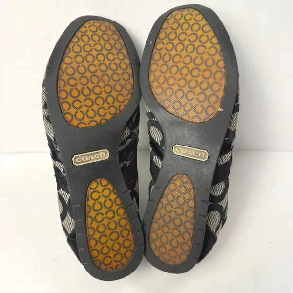 Coach Kathleen Sneaker Women 6.5M Black Grey Signature‎ C Monogram Y2K Retro - Image 6