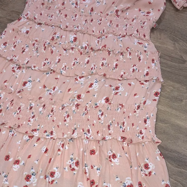 Karlie large peach floral smocked tiered dress - Image 12