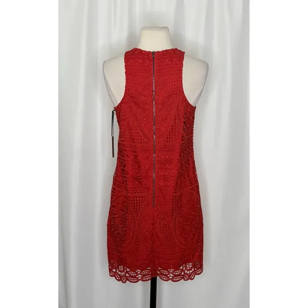 NWT LOVERS & FRIENDS Caspian Orange Lace Shift Mini Dress Halter Neck Small - Image 8