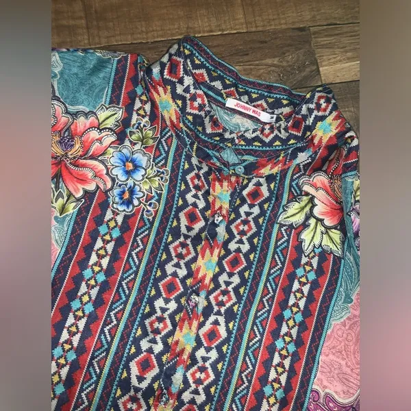 JOHNNY WAS spring boho printed Janelle Button-up silk blouse M tunic fall
$240 - Image 10
