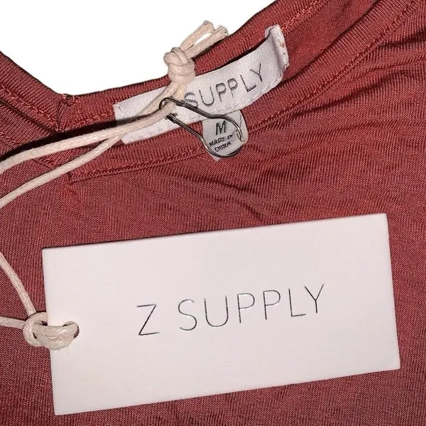 Z Supply Tank Top‎ Womens Medium Red Strappy V-Neck Cami Boho Minimalist - Image 2