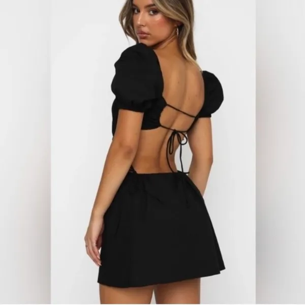 White Fox Black Cut Out Dress - Image 2