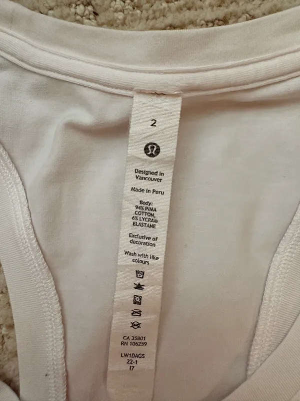 Lululemon White Tank - Image 3