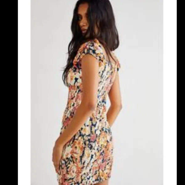 Free People Wren Printed Smocked Summer Mini Dress Size Large - Image 2