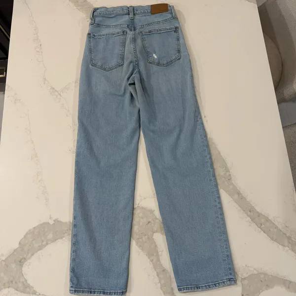 Madewell The Perfect Vintage Straight Denim Jeans Women’s 25 Danny Wash Knee Rip - Image 10