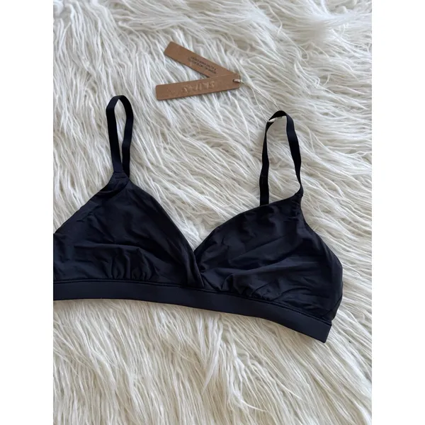 Skims Fits Everybody Crossover Bralette Onyx Size Medium - Image 4