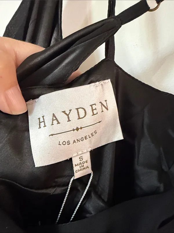 Hayden Black Spaghetti-Strap Ruffle-Trim Maxi Dress - Image 2