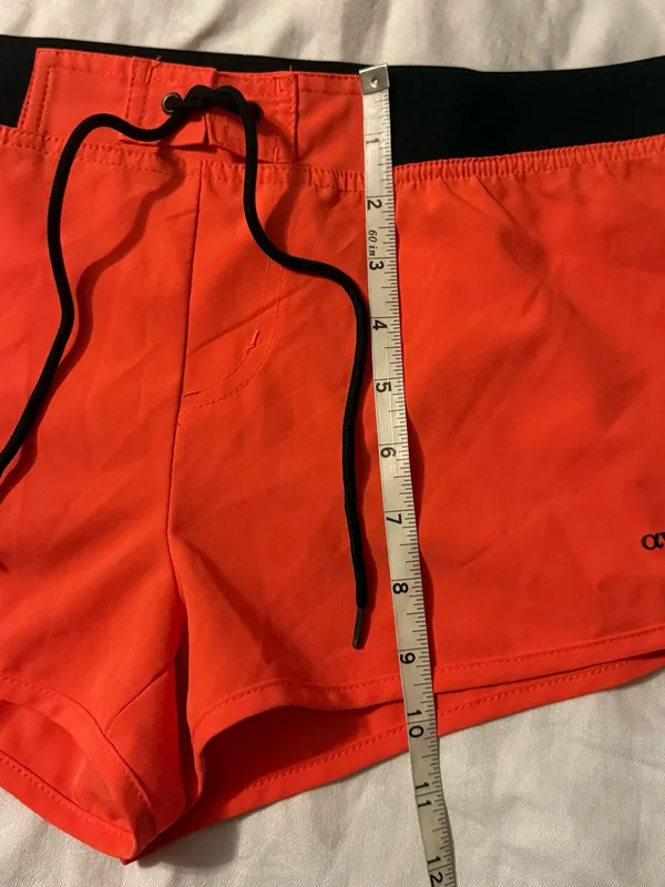 Aveto Women's Orange Athletic Shorts with Black Waistband - Image 5