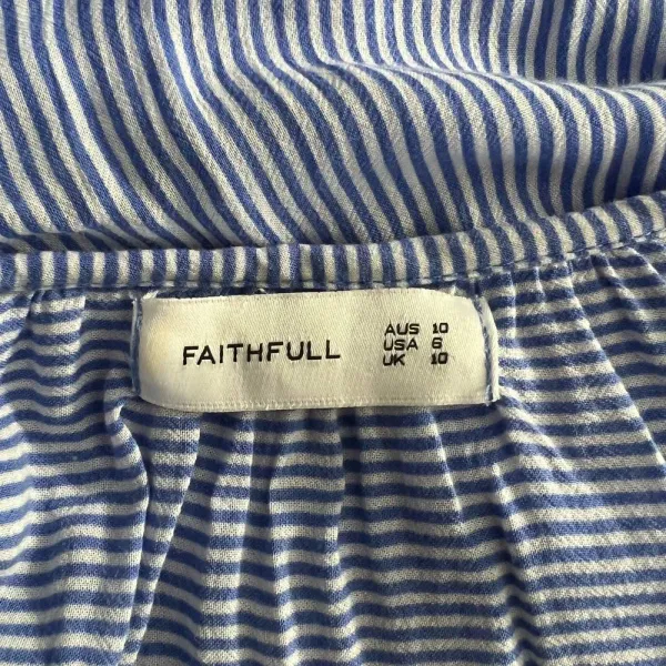 Faithfull the Brand Alice Blue Stripe‎ Tasseled Top Size US 6 - Image 12