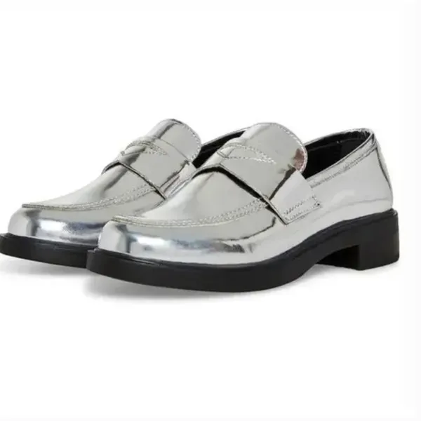 NEW Silver Leif Loafers Silver Slip On Comfort Shoe - Image 3