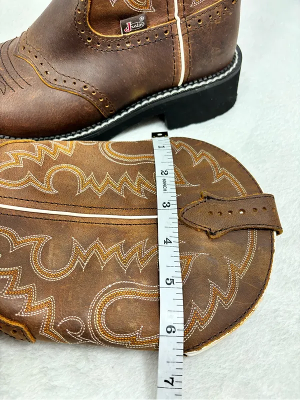 Justin Boots Gypsy Inji L9909 Women's 7B Cowgirl Boots Aged Bark Leather Boots - Image 9