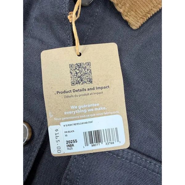 Patagonia Women's Point Reyes Canvas Coat Ink Black Size XS NWT $159 Retail - Image 5