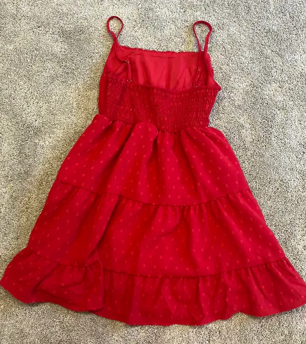 Red Embroidered Sundress Size XS - Image 2
