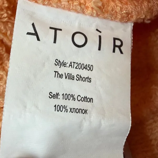 Atoir The‎ Villa Shorts Womens 6 Orange French Terry Relaxed Comfy Lounge Summer - Image 12