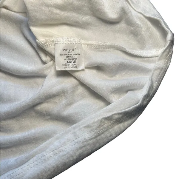Cha cha vente white with colorful sleeves size large - Image 5