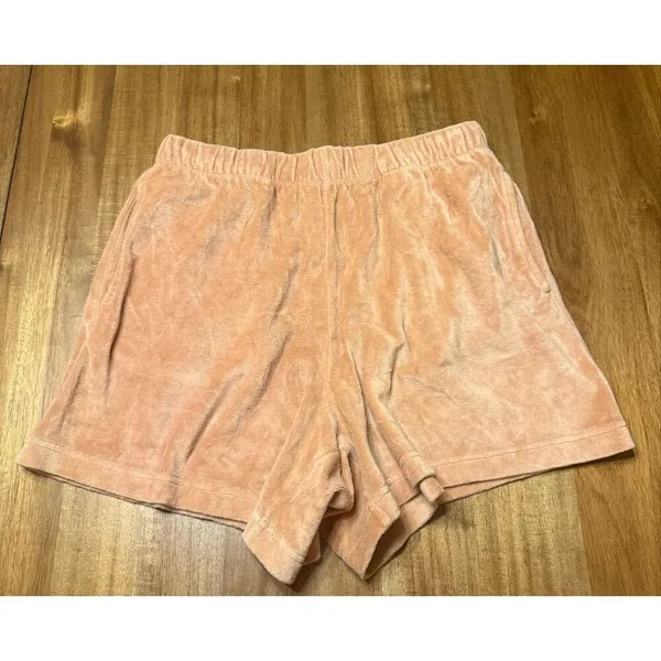 Aerie Velour Tan Pull-On Casual Loungewear Shorts Cotton Blend Size Small - Image 2