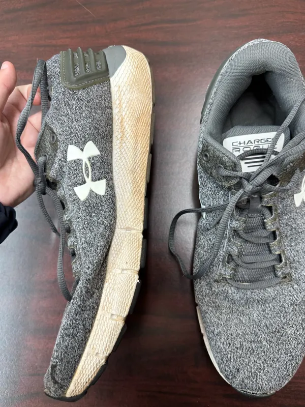 Under Armour Mens Grey Charged Rogue Tennis Shoes Size 11 - Image 3
